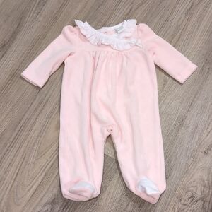 Little Me Soft Pink Ruffled Footie Size 3m